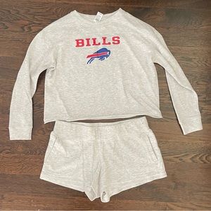 Buffalo Bills Sweatshirt Set: Long Sleeve and Shorts